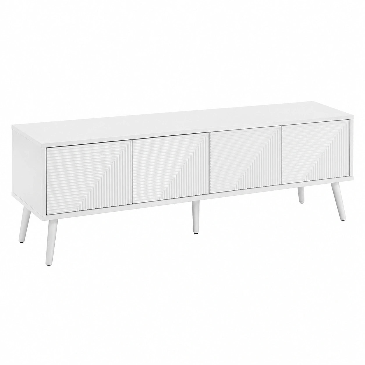 Meuble TV, avec portes, coloris blanc, pour le salon
