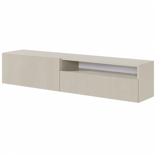 Armoire, avec rangement, coloris gris et beige, pour la chambre