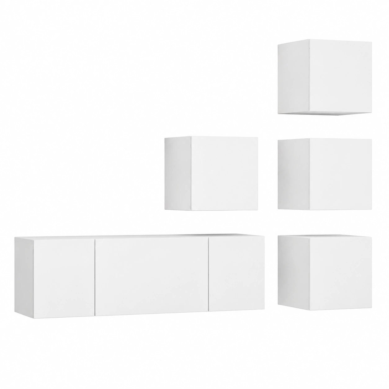Meuble TV, avec rangement, coloris blanc, 30,5 x 30 x 30 cm, pour le salon